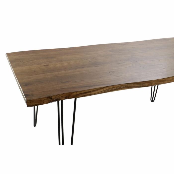 Mesa de Comedor DKD Home Decor 180 x 87 x 76 cm Negro Metal Marrón Madera de acacia 4
