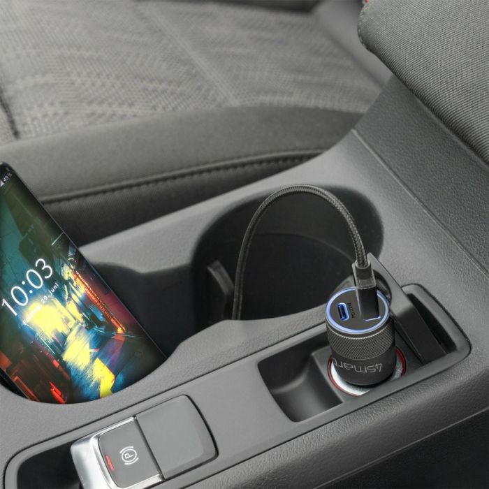 4smarts Cargador Coche Rapid+ con Quick Charge y PD 27W Negro 464448 1