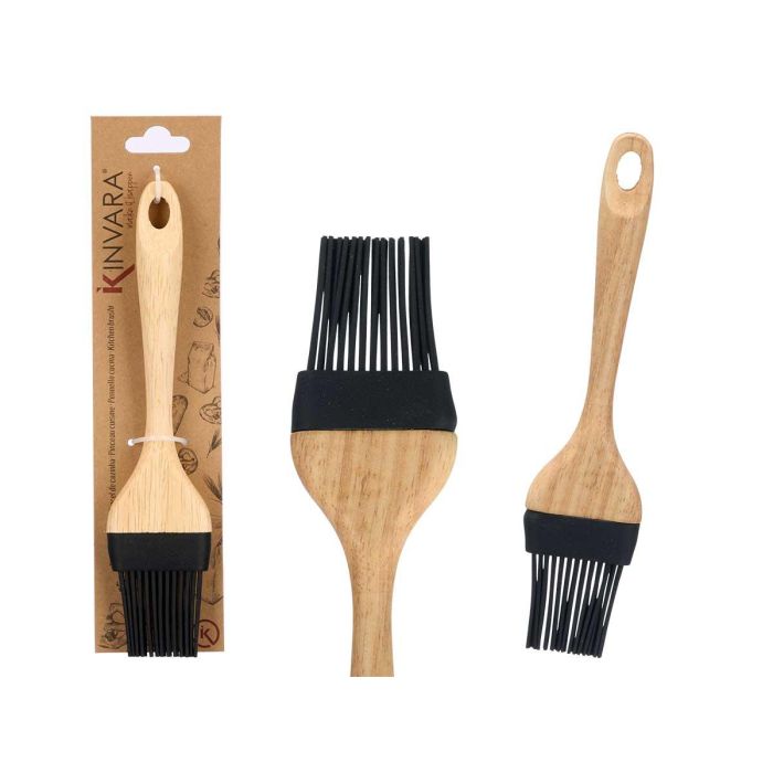 Pincel Silicona Negra Con Mango Madera Kinvara 23x2x5cm (24 Unidades) 0 Pincel Silicona Negra Con Mango Madera Kinvara 23x2x5cm (24 Unidades) 0