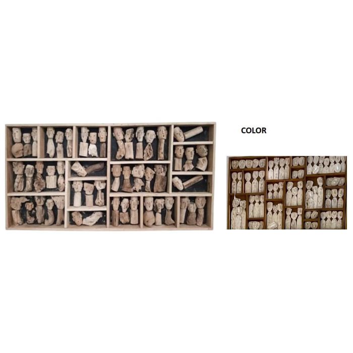 DKD Home Decor Decoración Pared Colonial Estilo Tribu Teca Blanco 120 x 60 x 6 cm