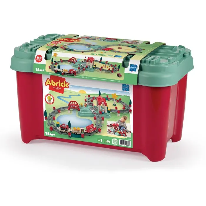 Ecoiffier Juego de tren barril ECO3280250013488 - 140 piezas - Juguete educativo a partir de 18 meses