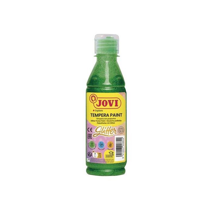 Tempera Jovi Liquida Glitter 250 Ml (Botella) Verde