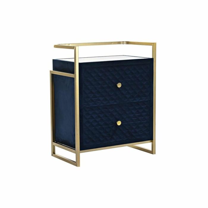 Mesita De Noche Glam DKD Home Decor Azul Dorado 35 x 74 x 60 cm 1