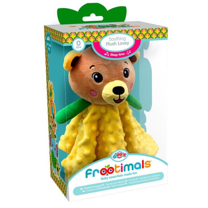FROOTIMALS Peluche doudou Bubba Tropibear para bebé - Suave y acogedor, sin BPA - 14,7x26x10cm