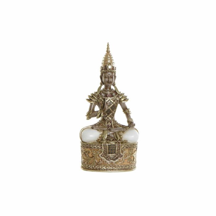 Figura Decorativa DKD Home Decor Dorado Marrón Buda Resina (13 x 7 x 27 cm)