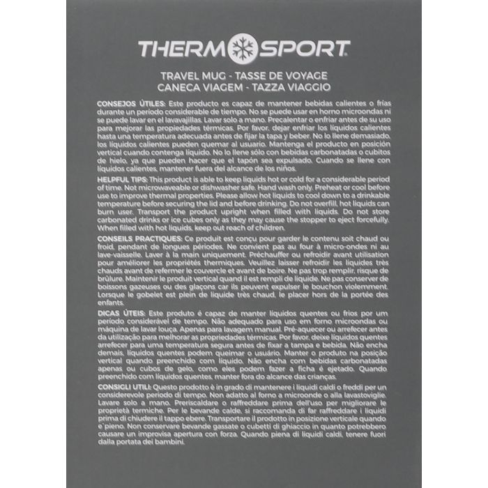 Thermosport Taza de Viaje de Acero Inoxidable, 360 ml, Varios Colores, Termo para Bebidas Calientes y Frías (12 Unidades)