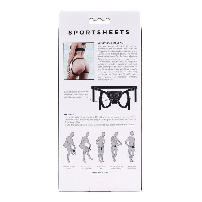 Arnés para consolador Sportsheets Velvet Noir 10 Arnés para consolador Sportsheets Velvet Noir 10