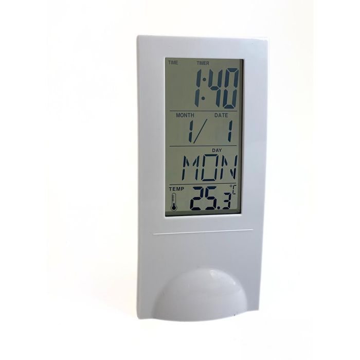 Grundig Estación Meteorológica Blanca con Termómetro, Reloj, Despertador y Calendario 12,5x65x55 mm 1