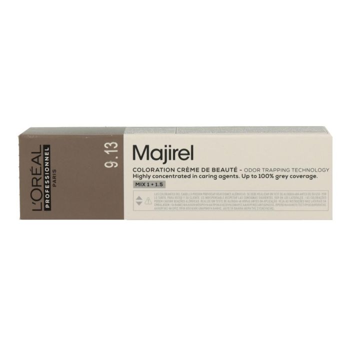 Loreal Majirel Cool Brown Tinte Permanente Profesional 9.13 60ml - Marrón Frío, Cobertura Canas, Reflejos Intensos