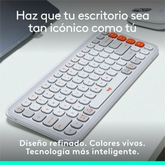 Teclado Logitech Pop Icon Blanco Qwerty Español QWERTY 8