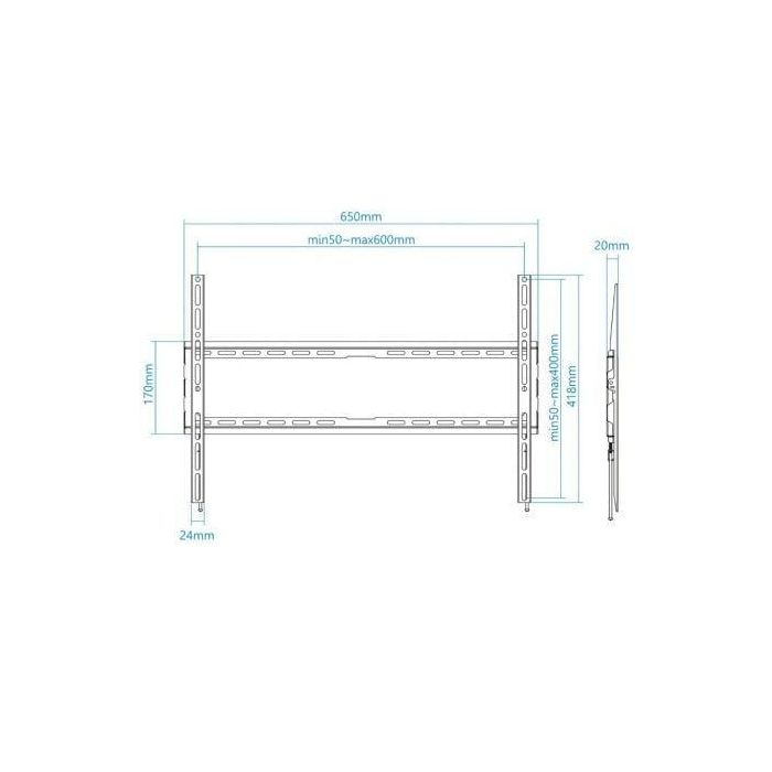 TooQ LP1080F-B Soporte de Pared Fijo para Televisor de 37-80 pulgadas, Compatible VESA hasta 600x400, Carga Máx 45kg, Ultra Delgado 20mm, Color Negro 2 TooQ LP1080F-B Soporte de Pared Fijo para Televisor de 37-80 pulgadas, Compatible VESA hasta 600x400, Carga Máx 45kg, Ultra Delgado 20mm, Color Negro 2