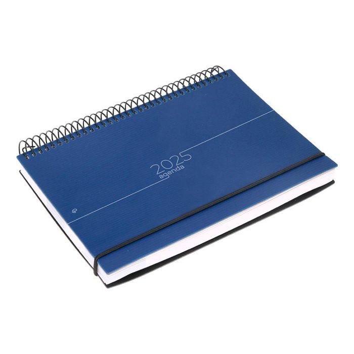 Agenda Espiral Liderpapel Olbia A5 2025 Dia Pagina Color Azul Papel 60 gr 5