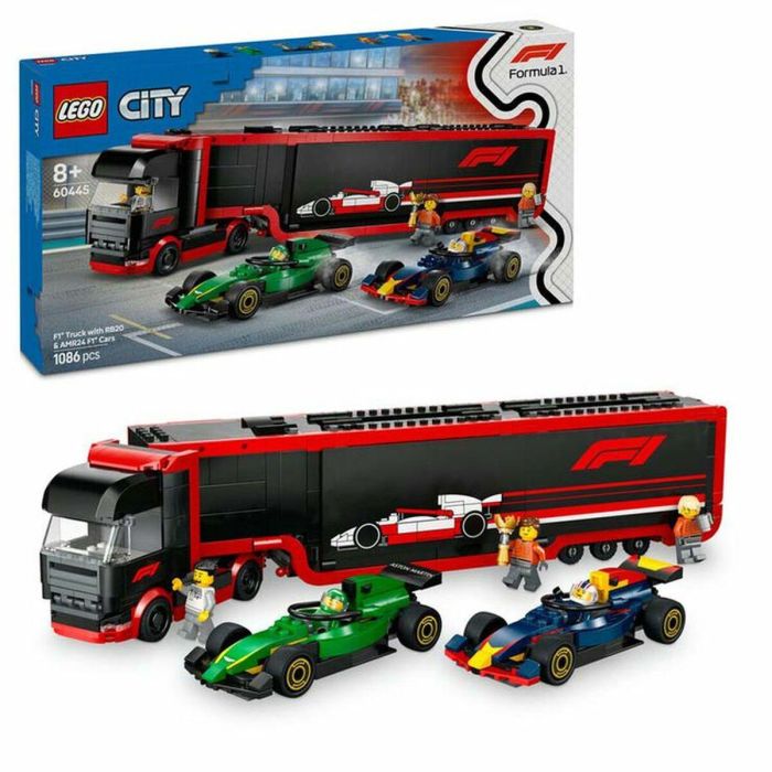 LEGO 60445 City Camión F1 con Coches RB20 y AMR24 F1 - Juego de construcción para niños 8+ años