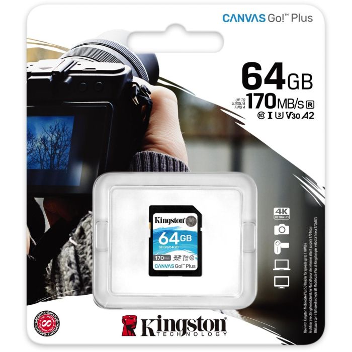 Kingston Tarjeta de Memoria Canvas Go! Plus XC 64GB 170MB/s 2