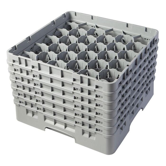 CAMBRO - 30S1114-151 - Cesta de lavado 30 comp. 6 alturas - 7,84 cm Ø máx. - alt. máx. 29,9 cm - 50 x 50 x 34,9 cm - Gris claro