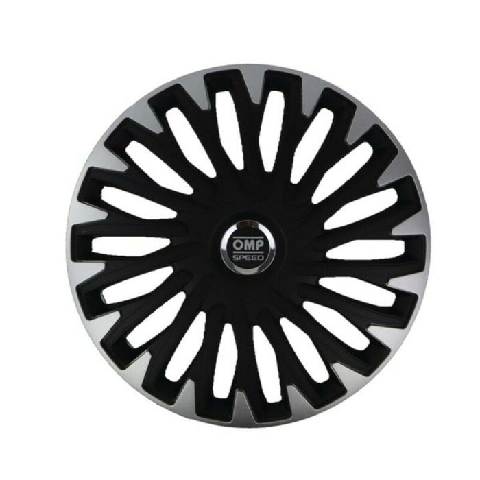 Tapacubos OMP Stinger Speed Negro Plateado 14" (4 uds) Tapacubos OMP Stinger Speed Negro Plateado 14" (4 uds)