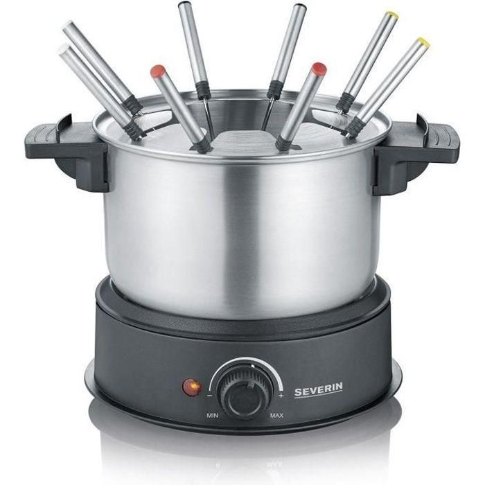 SEVERIN FO2473 Fondue eléctrica 8 personas con olla extraíble de acero inoxidable, Incluye: Protector contra salpicaduras y 8 tenedores SEVERIN FO2473 Fondue eléctrica 8 personas con olla extraíble de acero inoxidable, Incluye: Protector contra salpicaduras y 8 tenedores