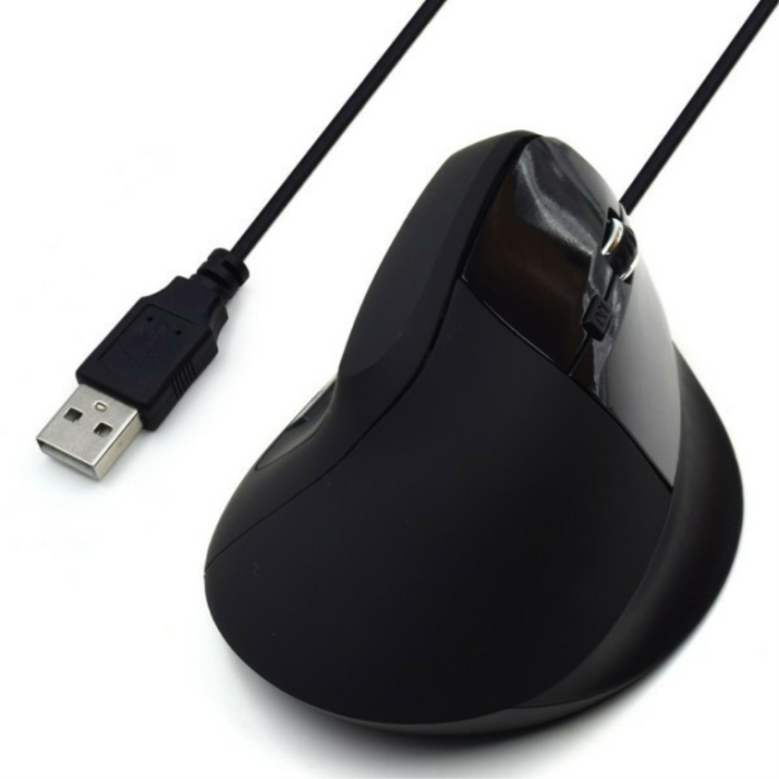 Ewent Ratón Vertical Ergonomico Ew3157 - 1800 DPI, 5 Botones, Diseño Ergonómico para Aliviar el Estrés