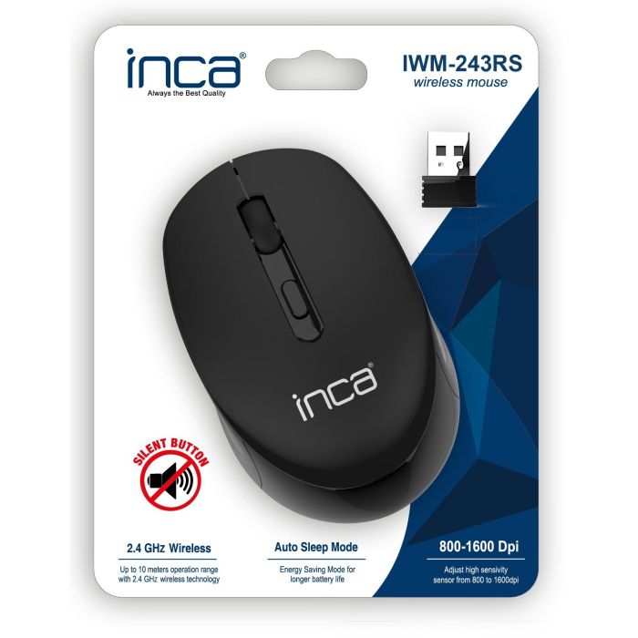 INCA Maus IWM-243RS 1600 DPI,CANDY DESIGN schwarz, 2,4GHz 3 INCA Maus IWM-243RS 1600 DPI,CANDY DESIGN schwarz, 2,4GHz 3