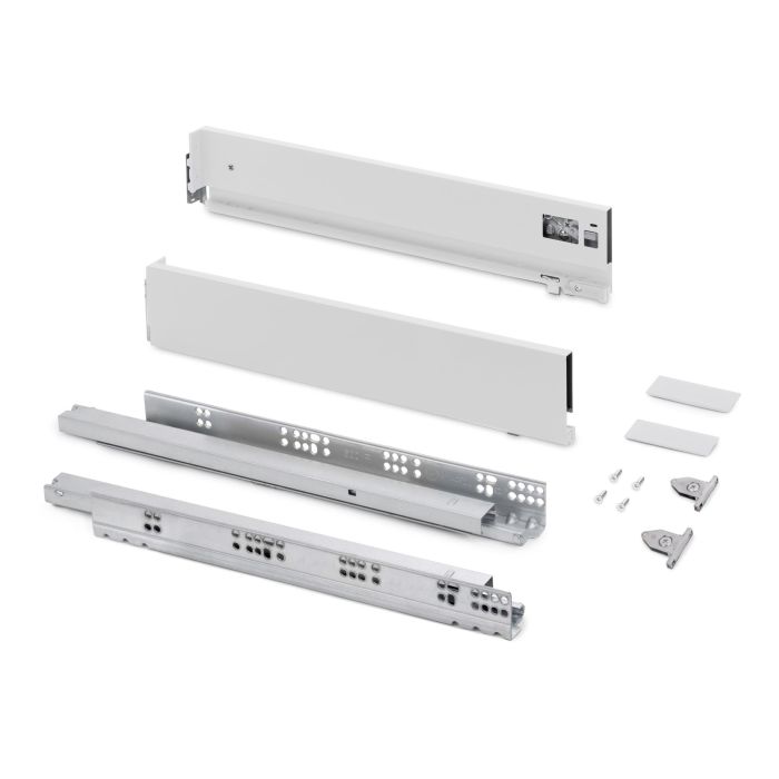 Emuca Cajón exterior Vertex con regulación 3D de altura 93mm, 60kg, profundidad 500mm, Acero, Pintado blanco 0 Emuca Cajón exterior Vertex con regulación 3D de altura 93mm, 60kg, profundidad 500mm, Acero, Pintado blanco 0