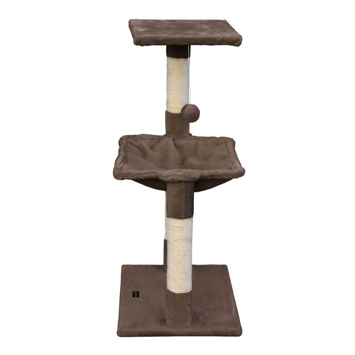 Gloria Sena Árbol Rascador para Gatos Marrón Claro con Múltiples Postes de Sisal, Hamaca Suave y Plataforma de Vigilancia 0 Gloria Sena Árbol Rascador para Gatos Marrón Claro con Múltiples Postes de Sisal, Hamaca Suave y Plataforma de Vigilancia 0