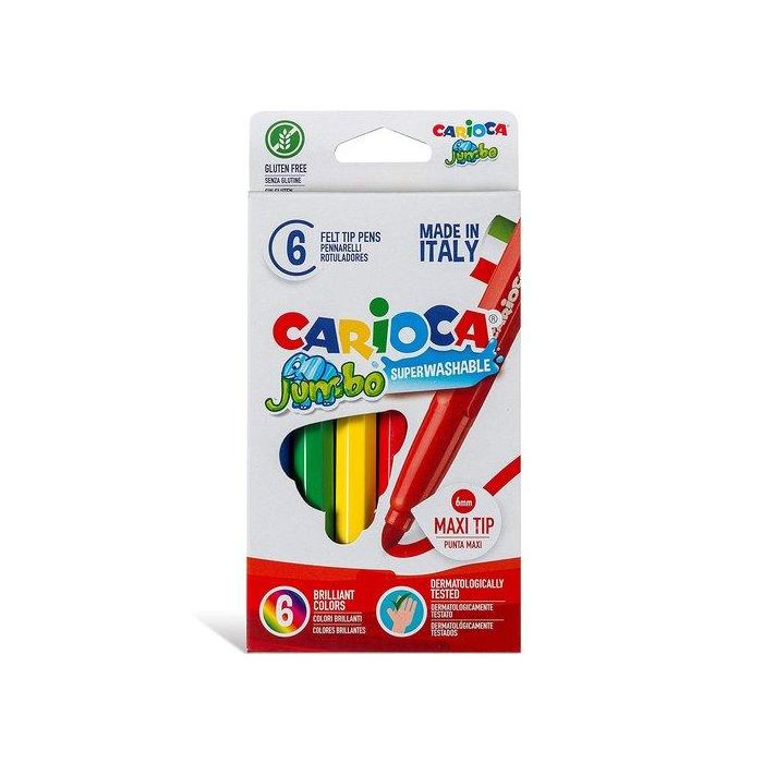 Rotulador Fibra Carioca Jumbo Estuche De 6