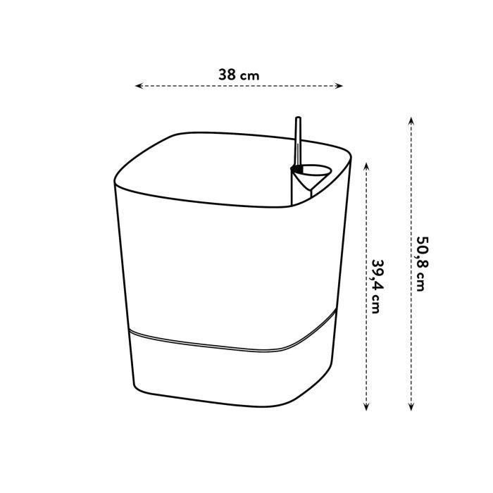 ELHO - Maceta - Greensense Aqua Care Square 38 - Cemento claro - Interior/exterior - Ø 38 x H 38,9 cm 3 ELHO - Maceta - Greensense Aqua Care Square 38 - Cemento claro - Interior/exterior - Ø 38 x H 38,9 cm 3
