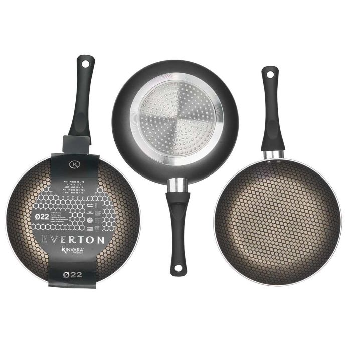 Sartén Antiadherente Kinvara 9 Negro Aluminio Baquelita 22 cm Inducción 2