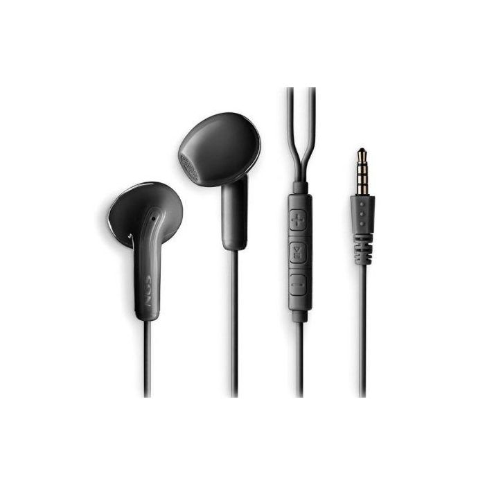 NGS Auriculares CROSS FLIP BLACK Intrauditivos con Micrófono Jack 3.5 Negros