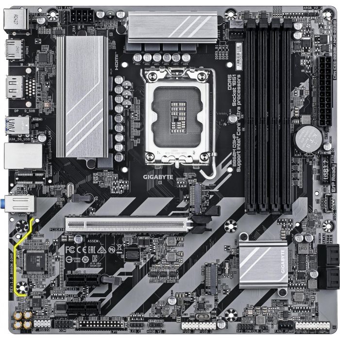 GIGABYTE B860M D3HP Placa Base Intel B860 LGA 1851 micro ATX DDR5 para Intel Core Ultra con 2x M.2 y LAN GbE 1 GIGABYTE B860M D3HP Placa Base Intel B860 LGA 1851 micro ATX DDR5 para Intel Core Ultra con 2x M.2 y LAN GbE 1