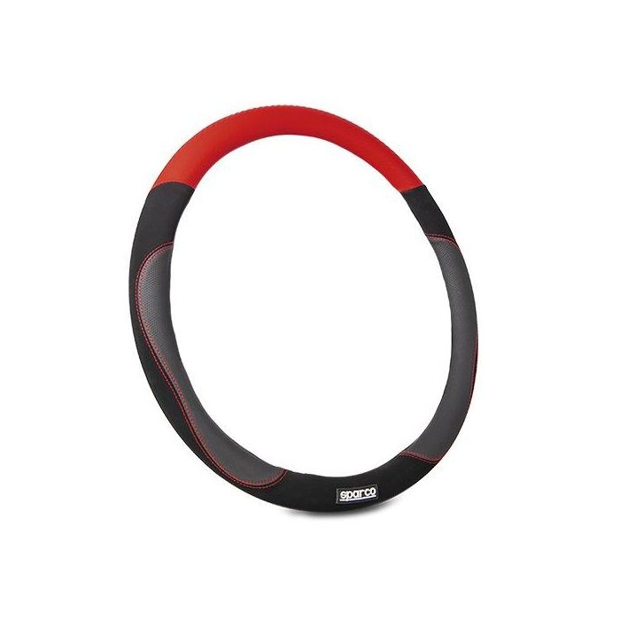 Sparco Funda Volante S122 Rojo Ante PVC Caucho Universal 37-38 cm Antidesgaste Agarre Cómodo 1