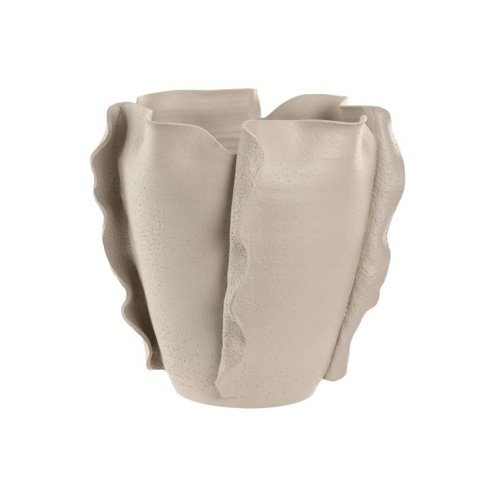 DKD Home Decor Jarrón Moderno Orgánico de Cerámica Blanco 33 x 32 x 33 cm