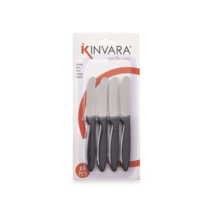 Set 4 Cuchillos Untar Negros Kinvara - Acero Inoxidable, 12.5x26.2x1 cm (12 Unidades) 2 Set 4 Cuchillos Untar Negros Kinvara - Acero Inoxidable, 12.5x26.2x1 cm (12 Unidades) 2