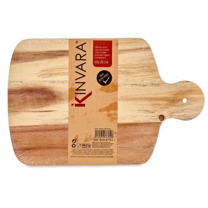 Tabla de cortar madera acacia 40 cm con borde blanco - Kinvara (12 Unidades) 2 Tabla de cortar madera acacia 40 cm con borde blanco - Kinvara (12 Unidades) 2