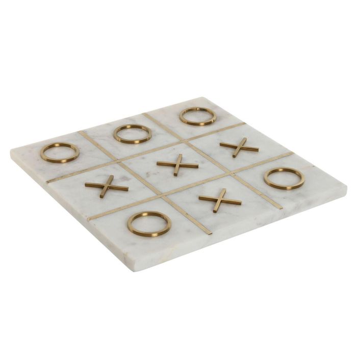 Juego Moderno DKD Home Decor Blanco Dorado 30 x 1.5 x 30 cm