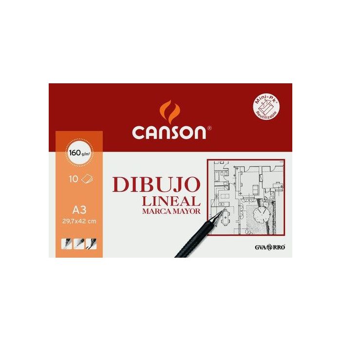 Lamina Guarro-Canson Dibujo Marca Mayor 160G Mini-Pack De 10 A3 20 unidades
