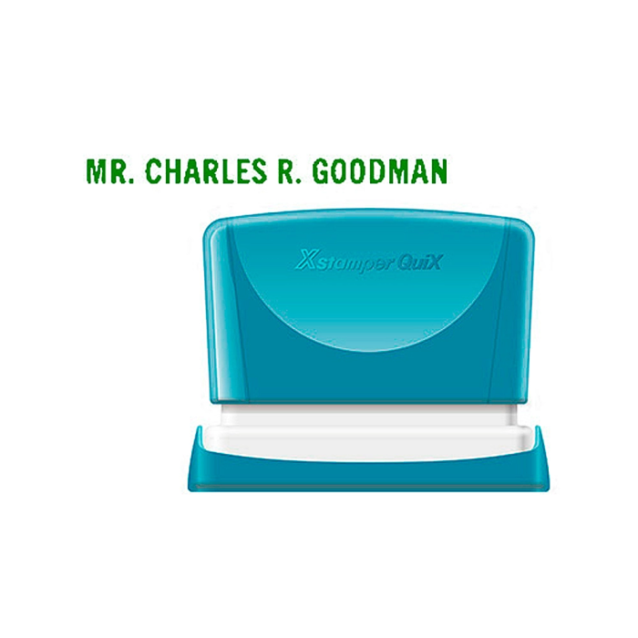 X'stamper Sello Quix Personalizable Color Verde Medidas 4x60 mm Q-05 1