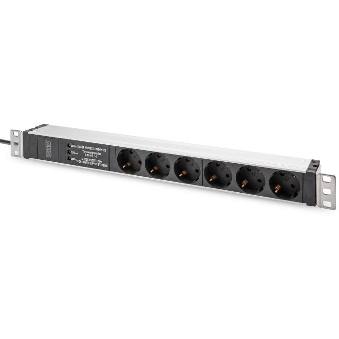Steckdosenleiste Aluminium PDU 1U DIGITUS 16A 230VAC 50/60Hz 6x Schutzkontakt Überspannungsschutz 0 Steckdosenleiste Aluminium PDU 1U DIGITUS 16A 230VAC 50/60Hz 6x Schutzkontakt Überspannungsschutz 0