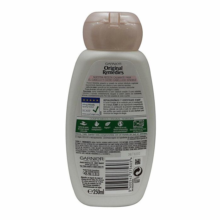 Garnier Original Remedies Champú Delicatesse Suave e Hidratante Avena y Leche de Arroz Cabello y Cuero Cabelludo Sensible 250ml 1 Garnier Original Remedies Champú Delicatesse Suave e Hidratante Avena y Leche de Arroz Cabello y Cuero Cabelludo Sensible 250ml 1