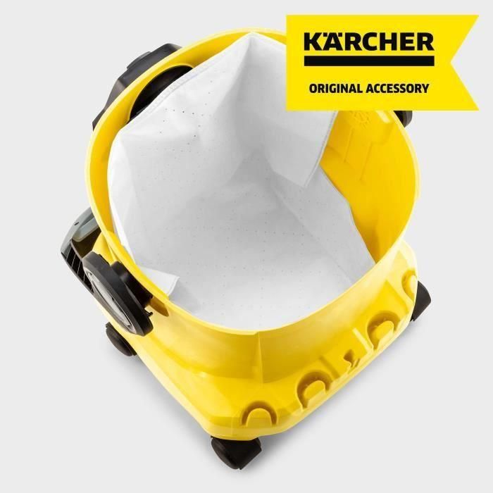 Kärcher Bolsa de 4 filtros de guata triple espesor para aspiradoras WD4 WD5 WD6: 10% mayor filtración y alta resistencia al desgarro. 1