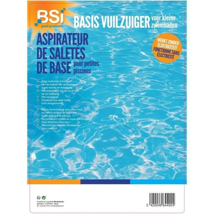 Aspiradora de fondo manual BSI - Con compartimento para residuos de piscina - 30 cm 2 Aspiradora de fondo manual BSI - Con compartimento para residuos de piscina - 30 cm 2