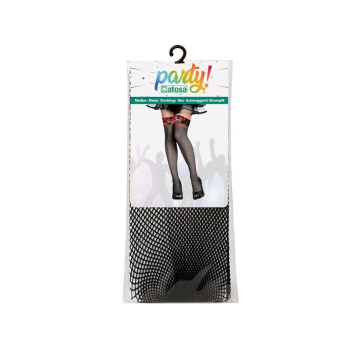 Medias Piratas con Calavera - Accesorio para looks de carnaval, halloween o teatro - Polyester - Negro 1 Medias Piratas con Calavera - Accesorio para looks de carnaval, halloween o teatro - Polyester - Negro 1