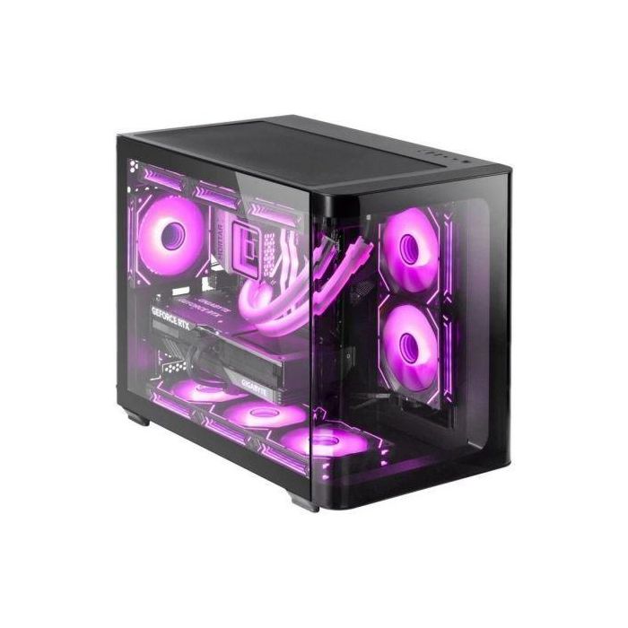 Mars Gaming Caja MicroATX Gaming MCFUSIONM con Doble Cámara y Cristal Templado para Placas Micro-ATX y Mini-ITX 1