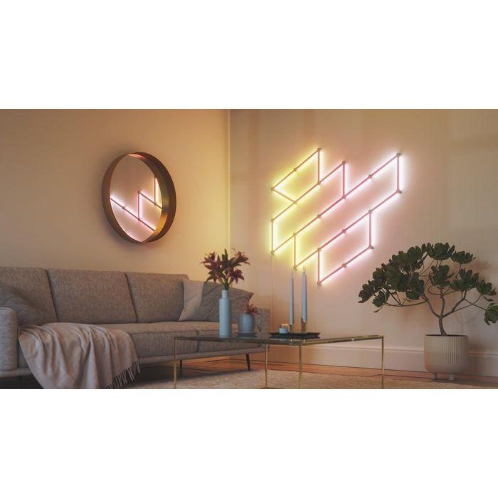 Nanoleaf Lines Starter Kit 15PK Barras de Luz LED Inteligentes Modulares RGBW Retroiluminadas con 2 Zonas de Color 11