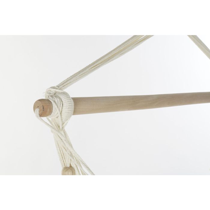 DKD Home Decor Silla Colgante para Terraza y Jardín Crudo Algodón Poliéster 100 x 50 x 130 cm 3