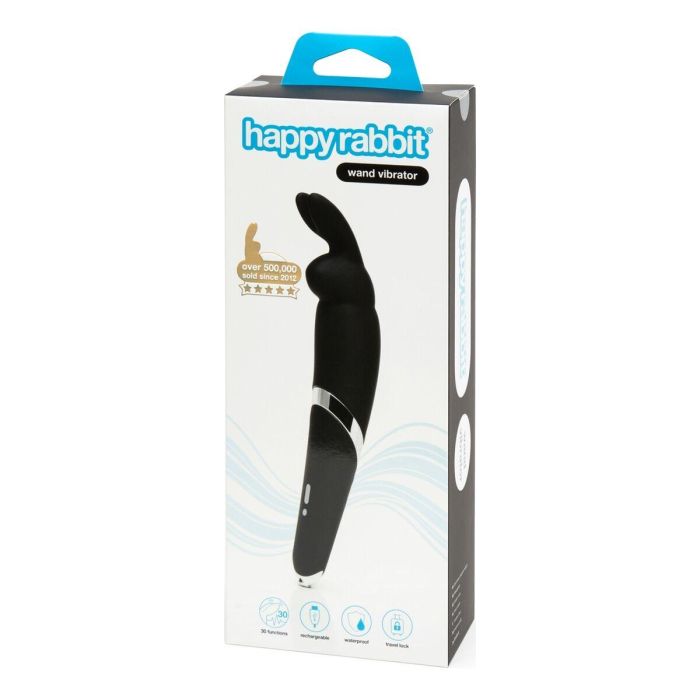 Varita Masajeadora Happy Rabbit Negro 2 Varita Masajeadora Happy Rabbit Negro 2