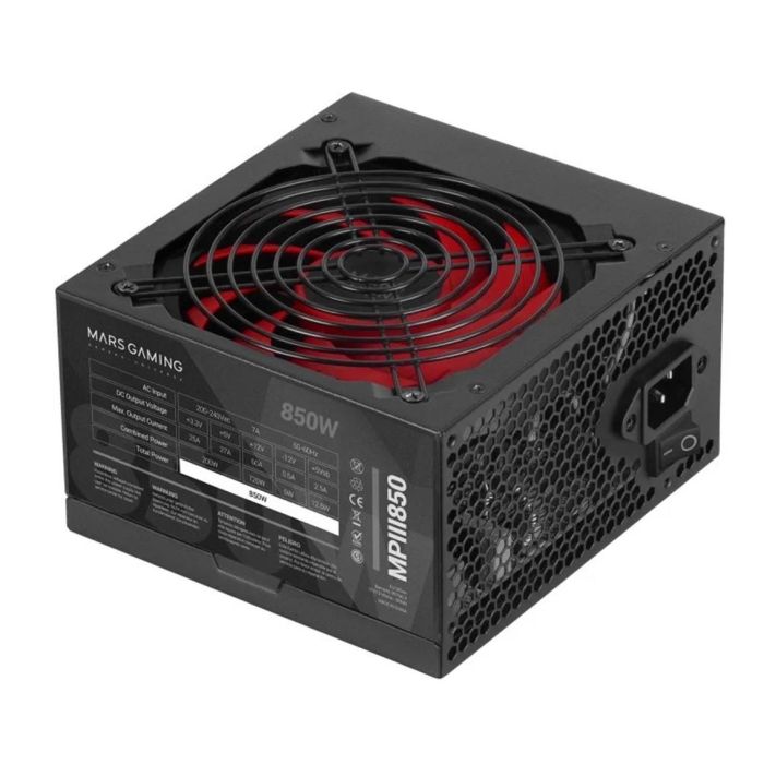 Fuente de Alimentación Mars Gaming MPIII850/ 850W/ Ventilador 12cm Fuente de Alimentación Mars Gaming MPIII850/ 850W/ Ventilador 12cm