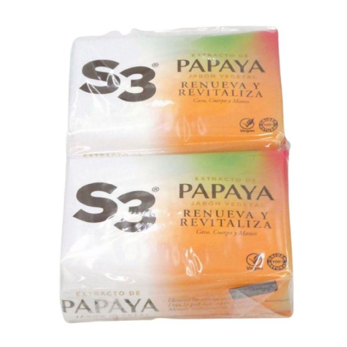 S3 Jabón en Pastilla Papaya 2 x 125 gr