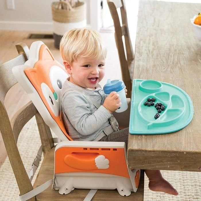 Infantino Trona Evolutiva 3 en 1 Asiento Elevador Silla para Niños Bebé Cómoda Lavable Respaldo Reclinable 3 Posiciones Diseño Zorro 2