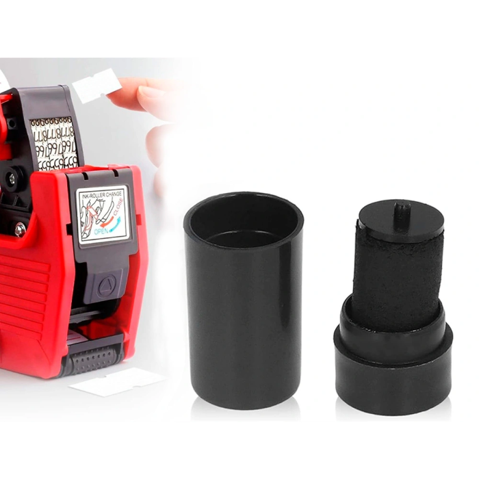 Q-connect KF00712 Rodillo entintador 20 mm tinta color negro para etiquetadora 7